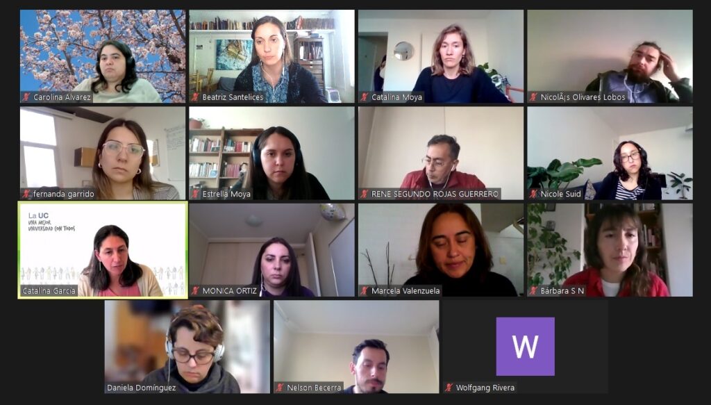 Fotos faciales de profesionales, profesores y profesoras que componen el Comité de Nivelación Académica UC 2021