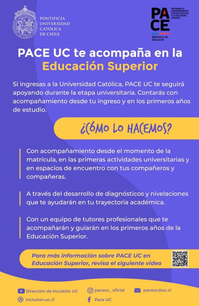 Flyer. Descripción del proceso de acompañamiento PACE UC