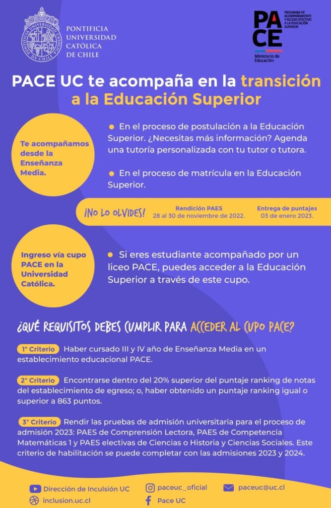 Flyer. Descripción del proceso de acompañamiento PACE UC